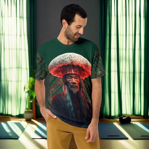 All Over T-Shirt showcasing Amanita muscaria design from Amanita Collection.